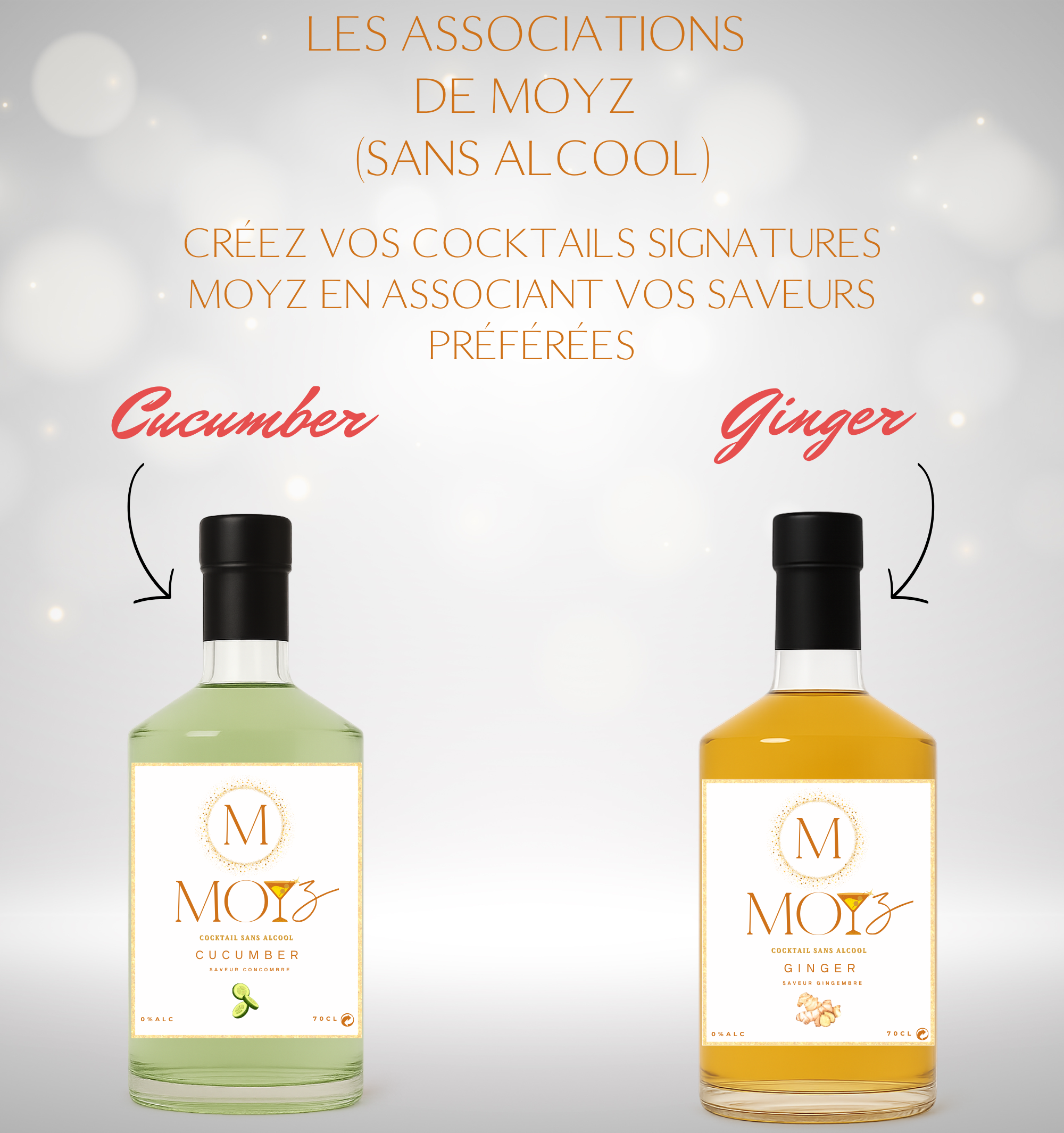 Mix & Match by MOYZ - CUCUMBER & GINGER // Cocktail de Concombre et Cocktail de Gingembre SANS ALCOOL